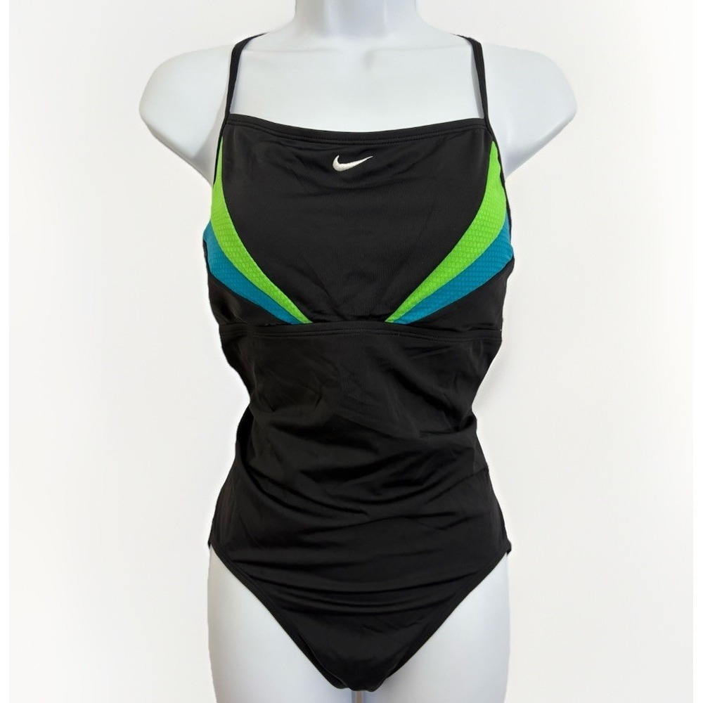 Nike 1-piece Swimsuit Sz 12 Nike NX Victory Color Block Y2K‎ Sport